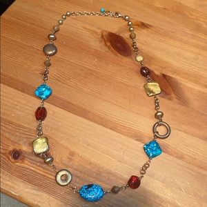 Premier necklace with red and turquoise stones